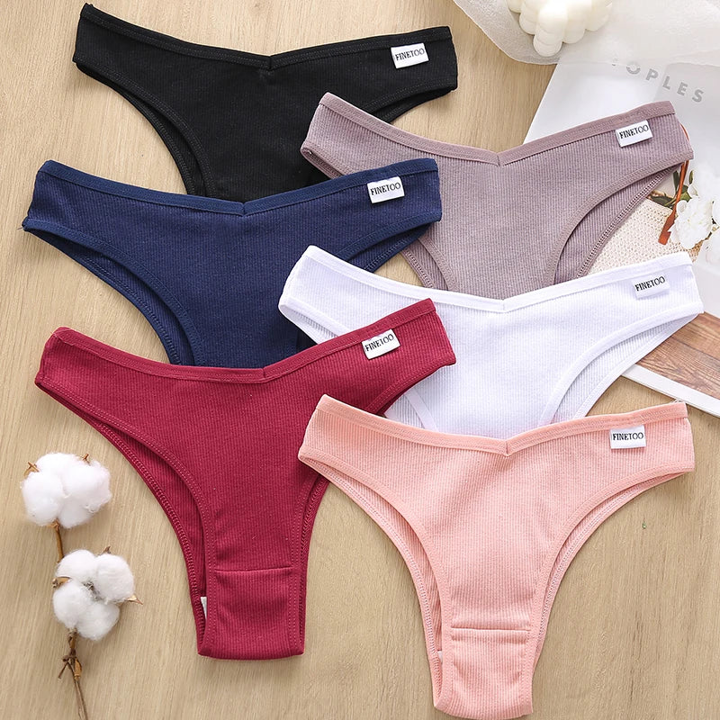 3Pcs/Set Cotton Women Briefs Sexy Low Rise Panties Female Seamless Underwear Breathable Underpants Girls M-XL Intimates Lingerie