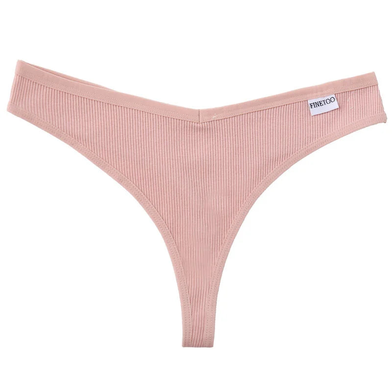 FINETOO Women's Cotton Panties Ladies Sexy V Waist Brazilian Underwear Female T-Back Briefs Panty M-XL Girls Intimates Lingerie