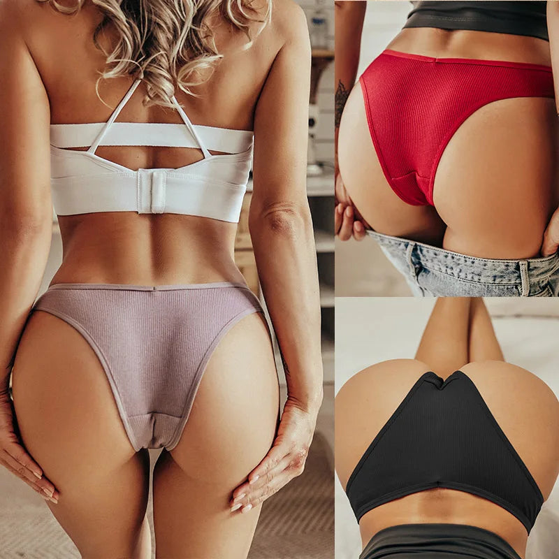 3Pcs/Set Cotton Women Briefs Sexy Low Rise Panties Female Seamless Underwear Breathable Underpants Girls M-XL Intimates Lingerie