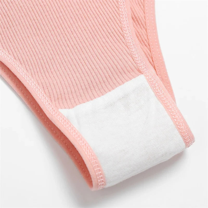 FINETOO Women's Cotton Panties Ladies Sexy V Waist Brazilian Underwear Female T-Back Briefs Panty M-XL Girls Intimates Lingerie