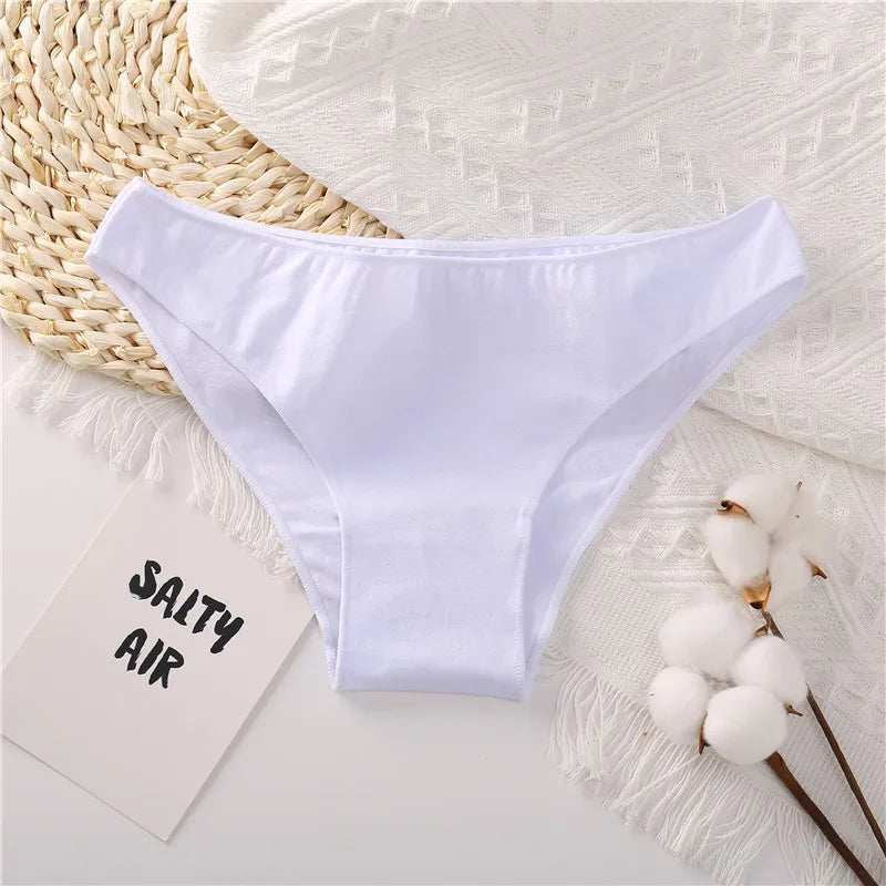 FINETOO M-2XL Women Cotton Underwear 3Pcs/set Comfortable Panties Ladies Plus Size Underpants Solid Color Briefs Female Lingerie