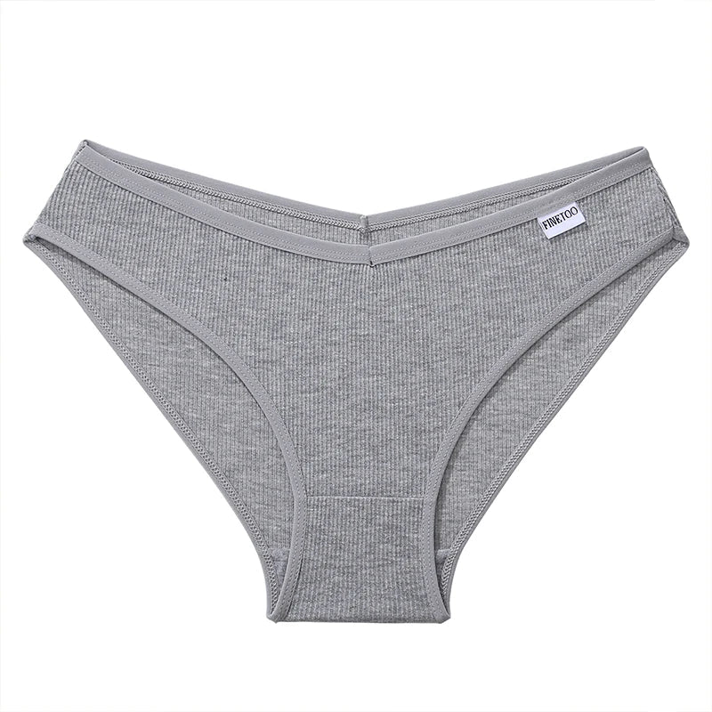 FINETOO Women Cotton Panties Female Sexy V Wasit Briefs Pantys Ladies Breathable Underwear Girls M-2XL Intimates Lingerie Soft