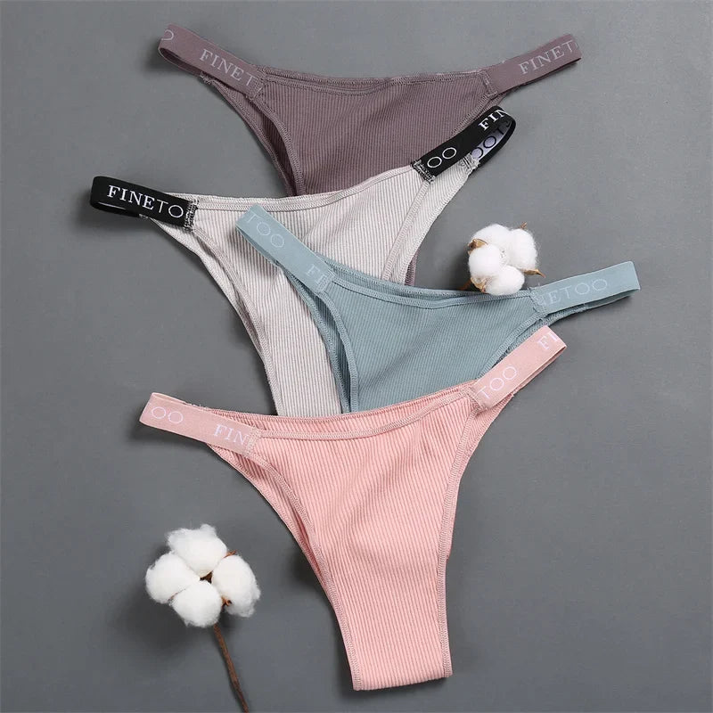 3Pcs/Set Cotton Panties Women Letter Belt Lace Sexy Briefs Seamless Low Rise Underwear Ladies M-XL Underwear Girls Lingerie New