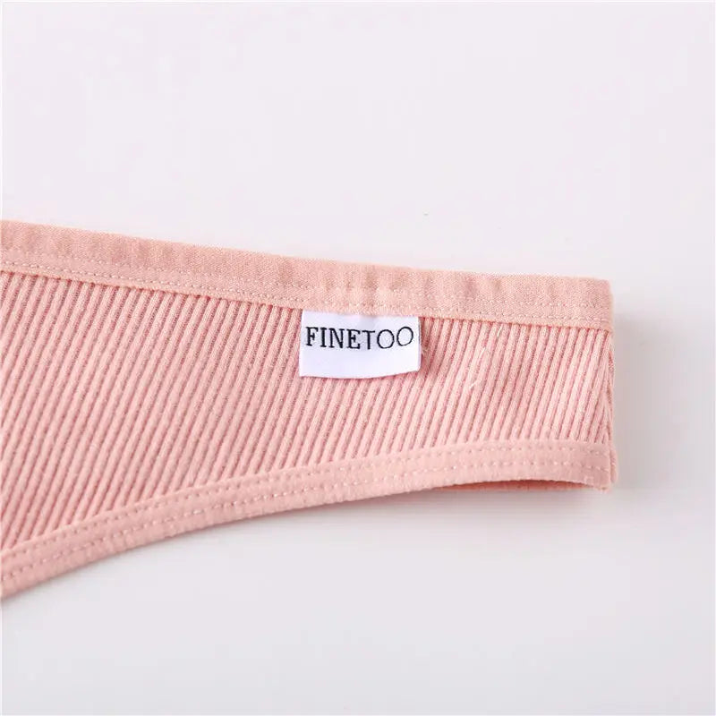 FINETOO Women's Cotton Panties Ladies Sexy V Waist Brazilian Underwear Female T-Back Briefs Panty M-XL Girls Intimates Lingerie