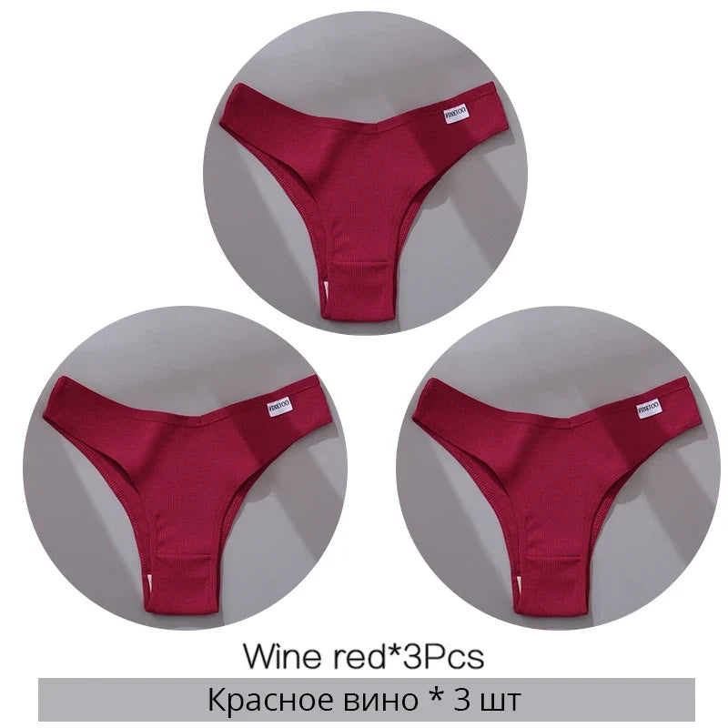3Pcs/Set Cotton Women Briefs Sexy Low Rise Panties Female Seamless Underwear Breathable Underpants Girls M-XL Intimates Lingerie