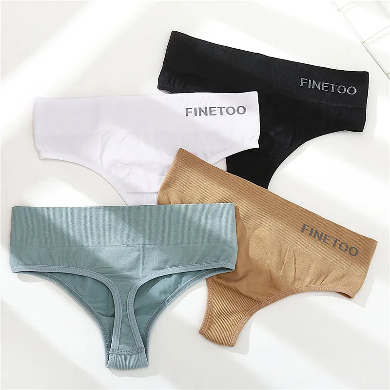 M-2XL Seamless Thongs Women High Waist G-string Ladies Comfortable Bikini Panties Soft Thong Underpants Girls Underwear Lingerie