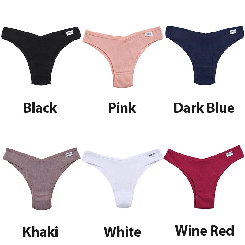 3Pcs/Set Cotton Women Briefs Sexy Seamless Brazilian Panties Female Low Rise Underwear Breathable Underpants Girls M-XL Intimate