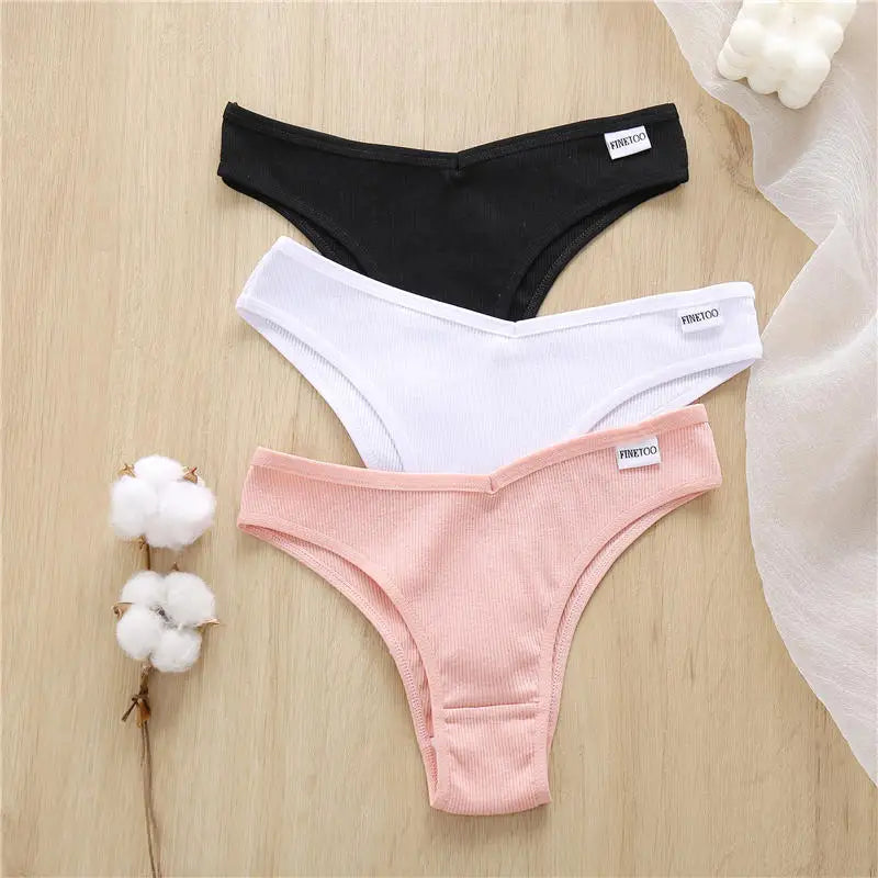 3Pcs/Set Cotton Women Briefs Sexy Seamless Brazilian Panties Female Low Rise Underwear Breathable Underpants Girls M-XL Intimate