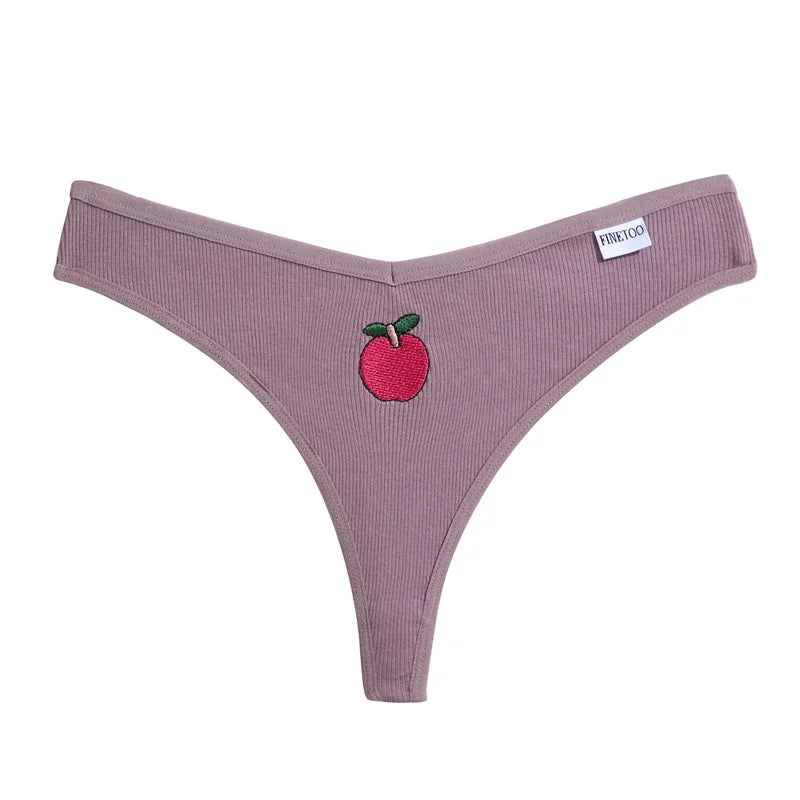 FINETOO Women's Cotton Panties Ladies Sexy V Waist Brazilian Underwear Female T-Back Briefs Panty M-XL Girls Intimates Lingerie