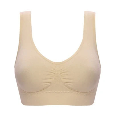 Women Wireless Sports Bra Fitness Running Vest Gym Workout Underwear Padded Tops Bralette Breathable Brassiere Push Up Bras