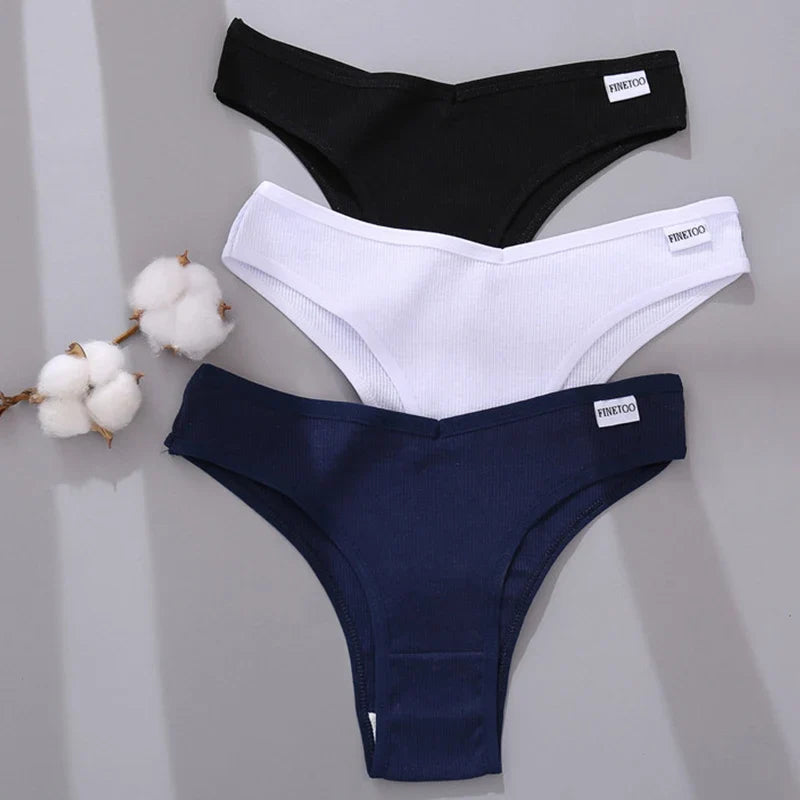 3Pcs/Set Cotton Women Briefs Sexy Seamless Brazilian Panties Female Low Rise Underwear Breathable Underpants Girls M-XL Intimate
