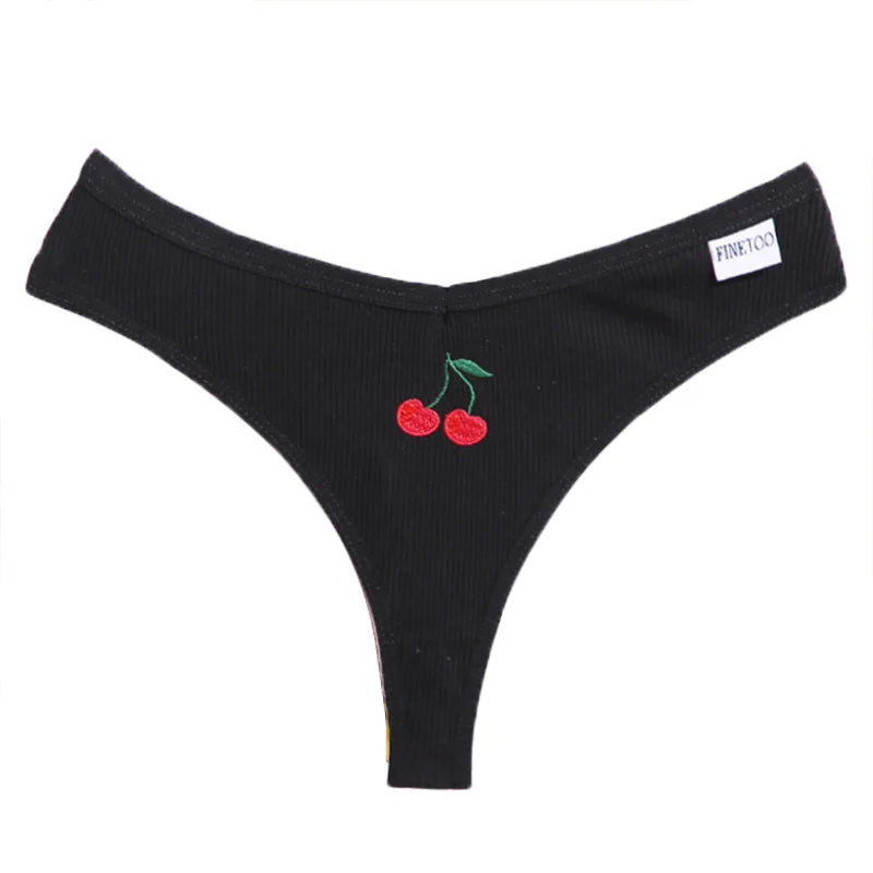 FINETOO Women's Cotton Panties Ladies Sexy V Waist Brazilian Underwear Female T-Back Briefs Panty M-XL Girls Intimates Lingerie