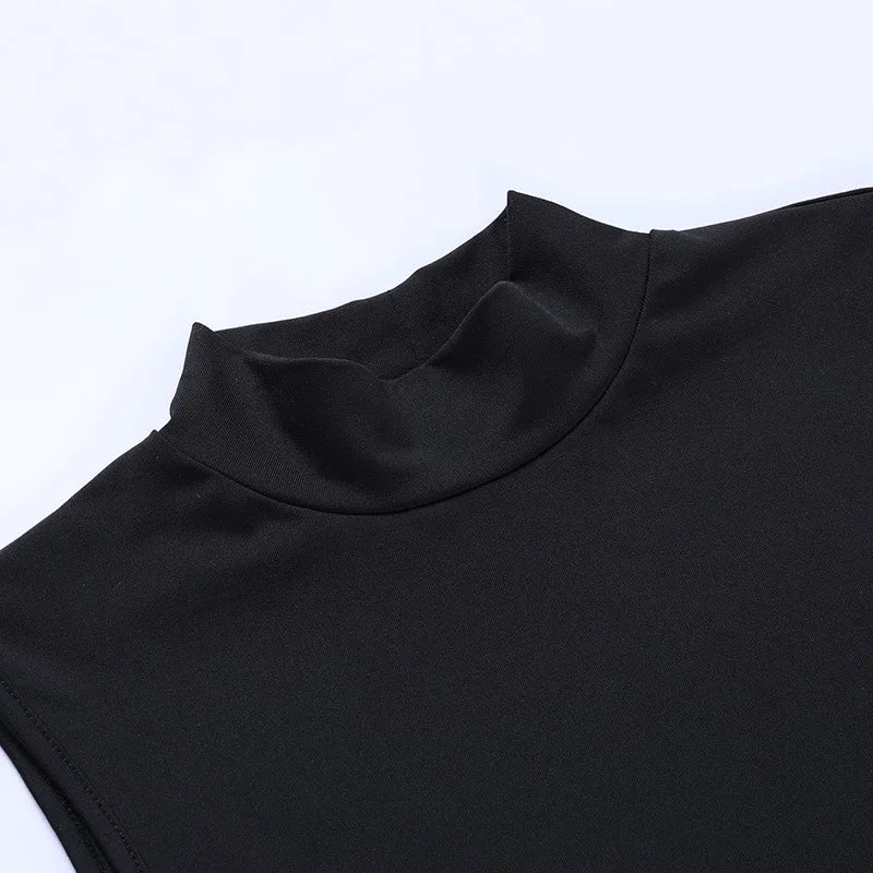 Elegant Black Sleeveless Bandage Sexy Dress for Women Club Party Backless Tank Dresses Skinny Fashion Summer