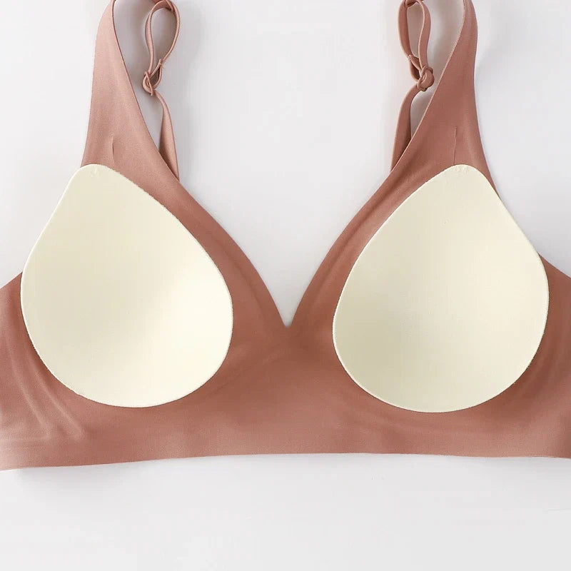 Women Seamless Bra Jelly Strip Wireless Push Up Bralette S-XL Top Sexy Lingerie Soft Tank Lady Breathable Underwear Breast Lift