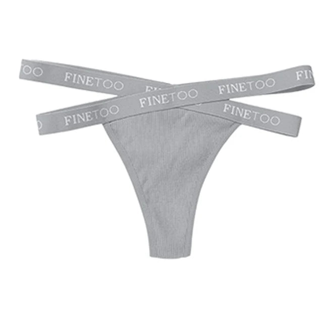 1PC FINETOO Women Panties Front Cross Cotton Lingerie Sexy Low Waist  Color Thongs Ladies Underwear Fashion Soft Underpants