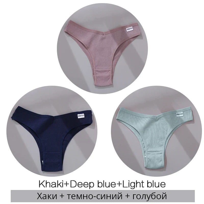 3Pcs/Set Cotton Women Briefs Sexy Seamless Brazilian Panties Female Low Rise Underwear Breathable Underpants Girls M-XL Intimate