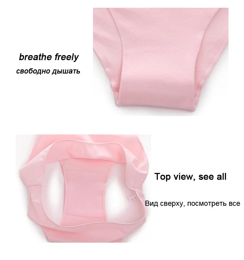 Sexy Low Waist Briefs Panties Plus Size M-XXL Cotton Lingerie Female Breathable Underwear 7 Solid Color Girls Intimates Lingerie