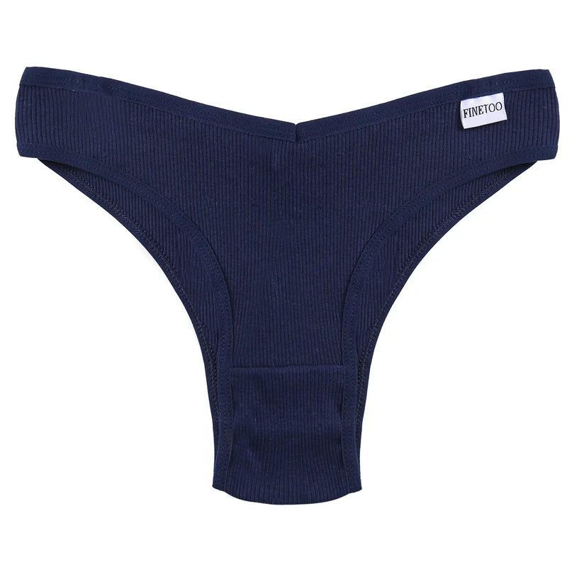 FINETOO Women's Cotton Panties Ladies Sexy V Waist Brazilian Underwear Female T-Back Briefs Panty M-XL Girls Intimates Lingerie