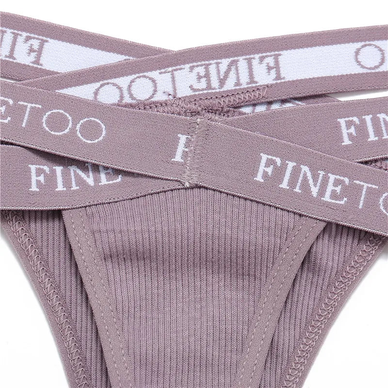 Women's Low Waist Bikini Briefs Seamless Thongs Panties Female Cotton G-String Underwear Ladies Letter Belt Lingerie M-XL Girls
