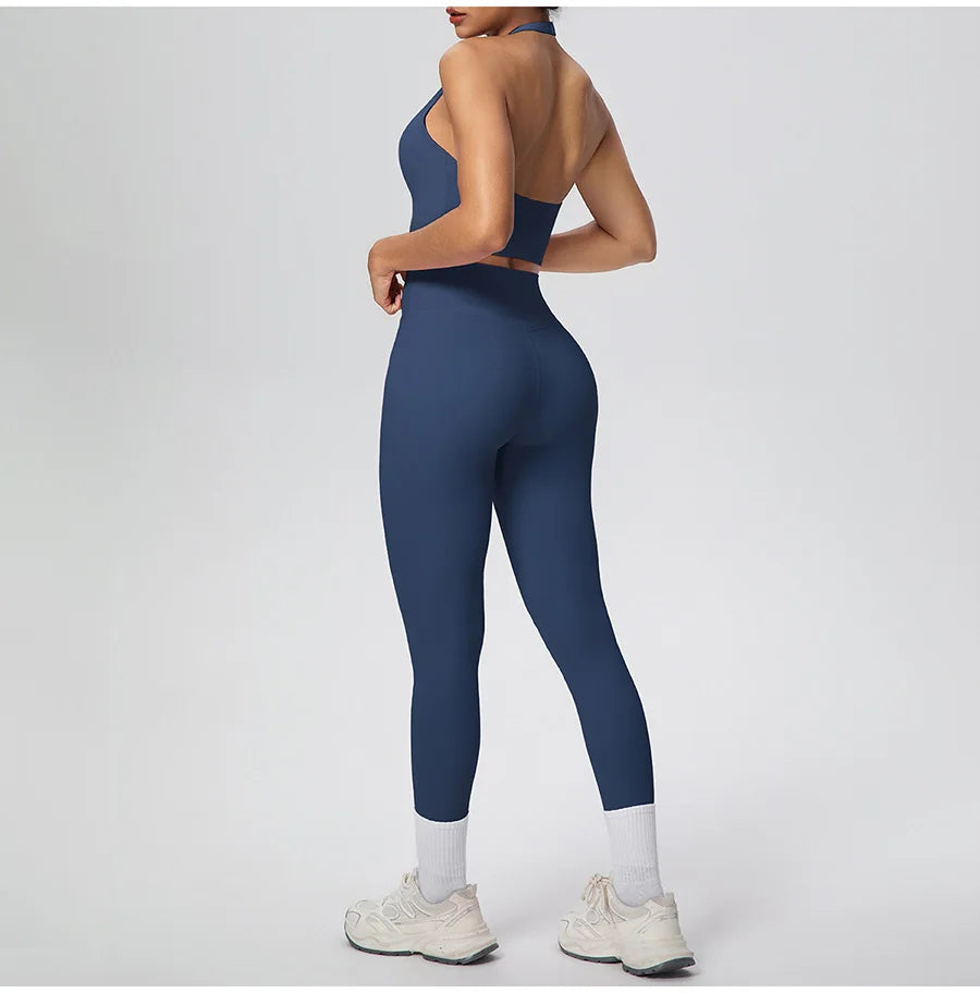 Yoga Clothing Set Women's High Waisted Leggings and Top 2 Piece Seamless Fitness Exercise Clothing Gym Sportswear Tracksuits