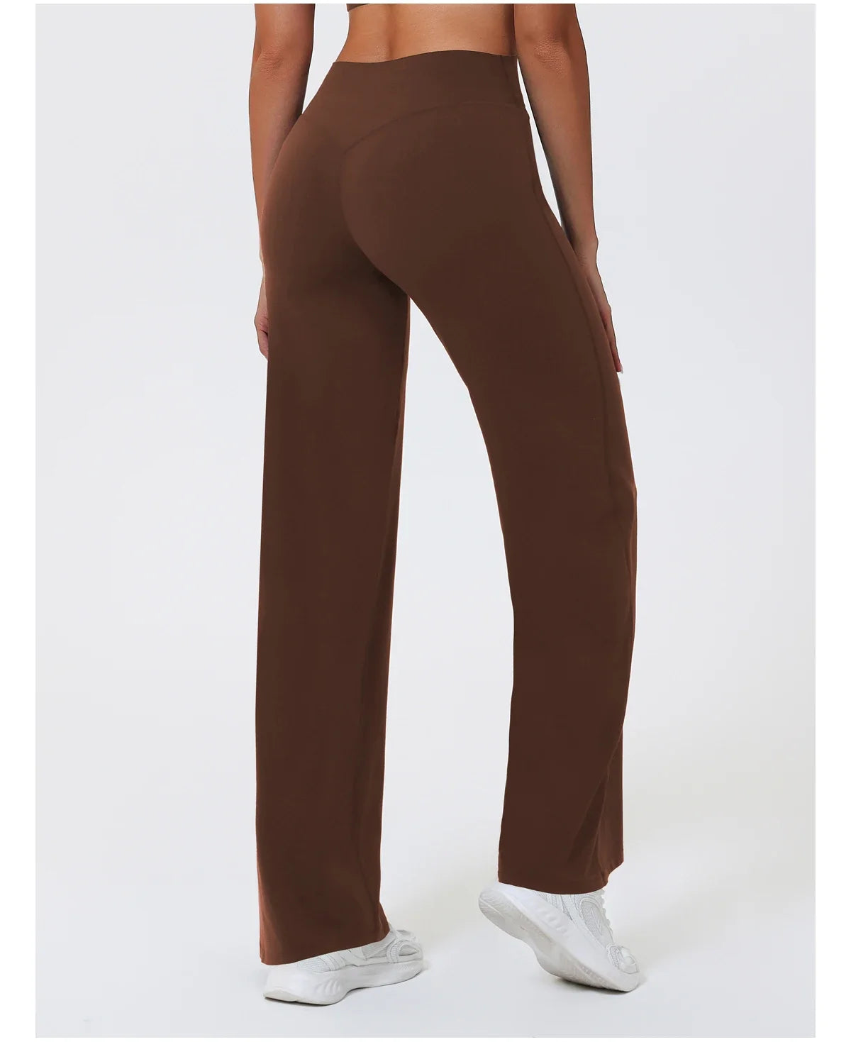 Hearuisavy Women Straight-Leg Sports Pants Gym Clothing Naked Feeling Compression Wide Leg Yoga Leggings Pilates Fitness Tights