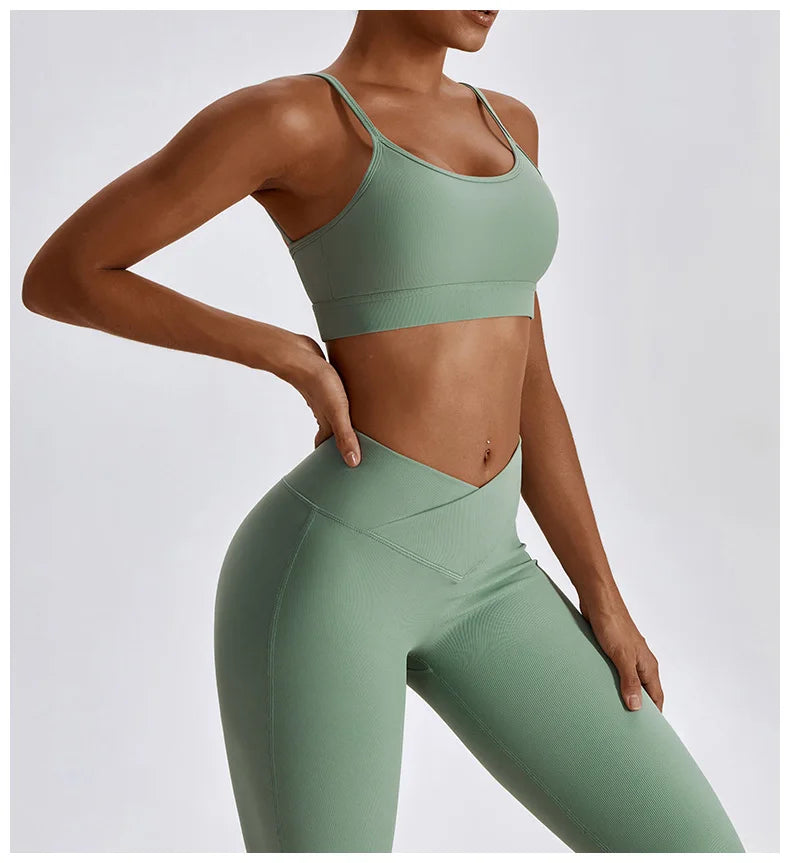 Yoga Set Seamless Women's Sportswear Workout Clothes Athletic Wear Gym Legging Fitness Bra Crop Top Sports Suits High Quality