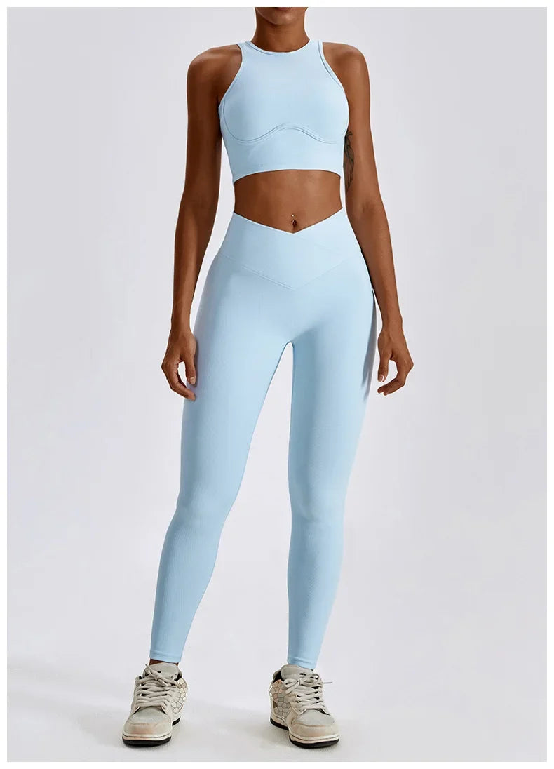 Yoga Set Seamless Women's Sportswear Workout Clothes Athletic Wear Gym Legging Fitness Bra Crop Top Sports Suits High Quality