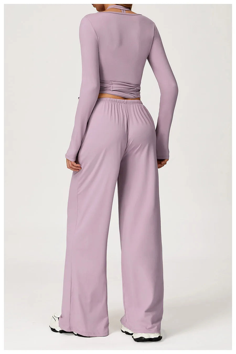 New Women Yoga Set 2/3 Pieces Long sleeves Workout Tracksuit Sportswear Gym Clothing Wide-leg sport pants Fitness Sports Suit