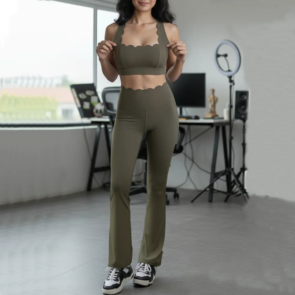 2PCS Pad Women Gym Fitness Yoga Set Squat Proof Fit Legging Running Shorts Sportswear Active Wear Workout Legging Clothes XP292