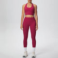 Yoga Clothing Set Women's High Waisted Leggings and Top 2 Piece Seamless Fitness Exercise Clothing Gym Sportswear Tracksuits