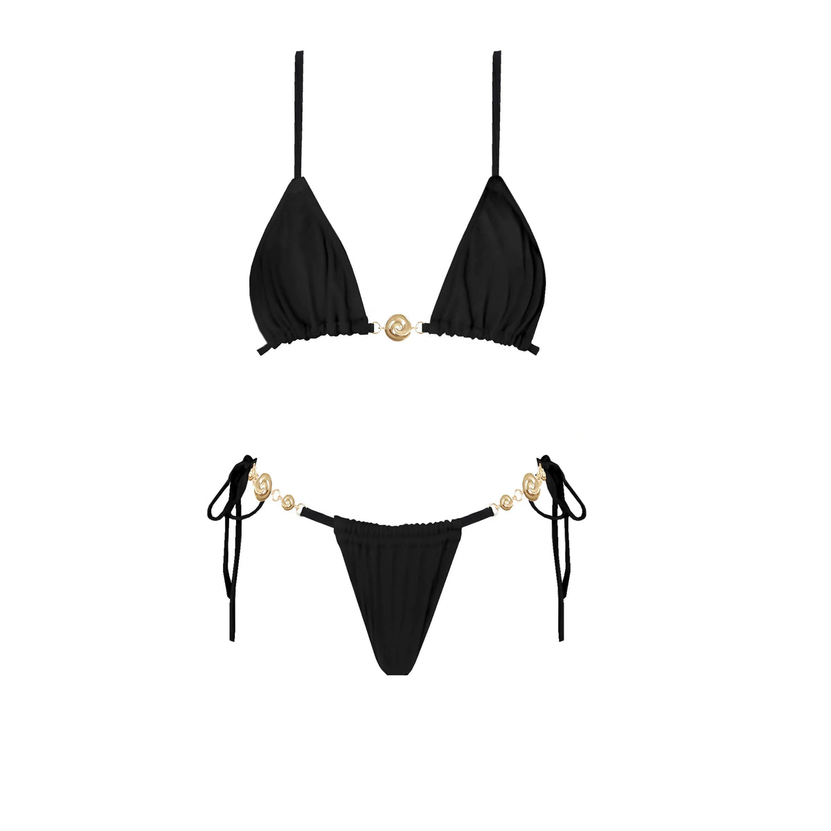 Black 3Pc Button Bikini Sexy Swimsuit Women 2026 New Swimwear Lace Skirt Swim Suit Push Up Bathingsuit Bandeau Biquini Beachwear