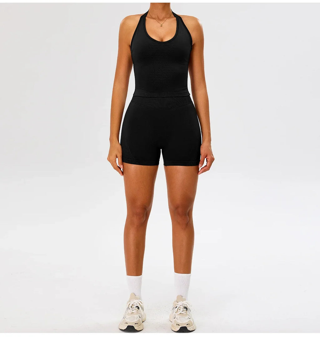 Seamless Gym Top Women Sports Bra Running Neck Hanging Yoga Bra Breathable Sports Underwear Women Push Up Fitness Workout Tops