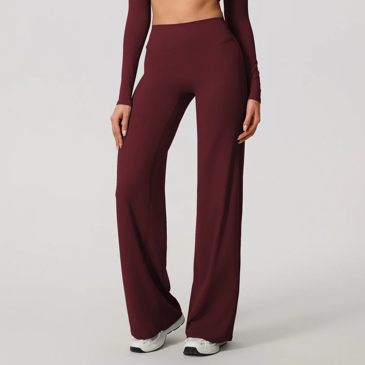 Hearuisavy Women Straight-Leg Sports Pants Gym Clothing Naked Feeling Compression Wide Leg Yoga Leggings Pilates Fitness Tights