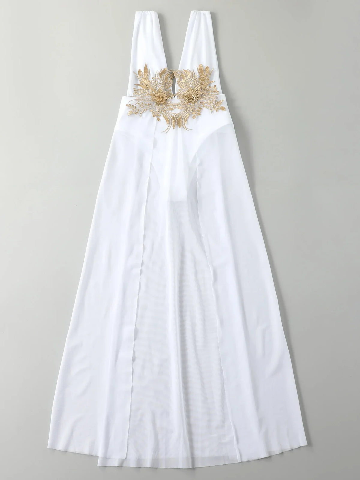 Sexy White Dress One Piece Swimsuit 2026 Women Embroidery Floral Designer High Waist Swimwear Vintage Beach Bathing Suit Bikini