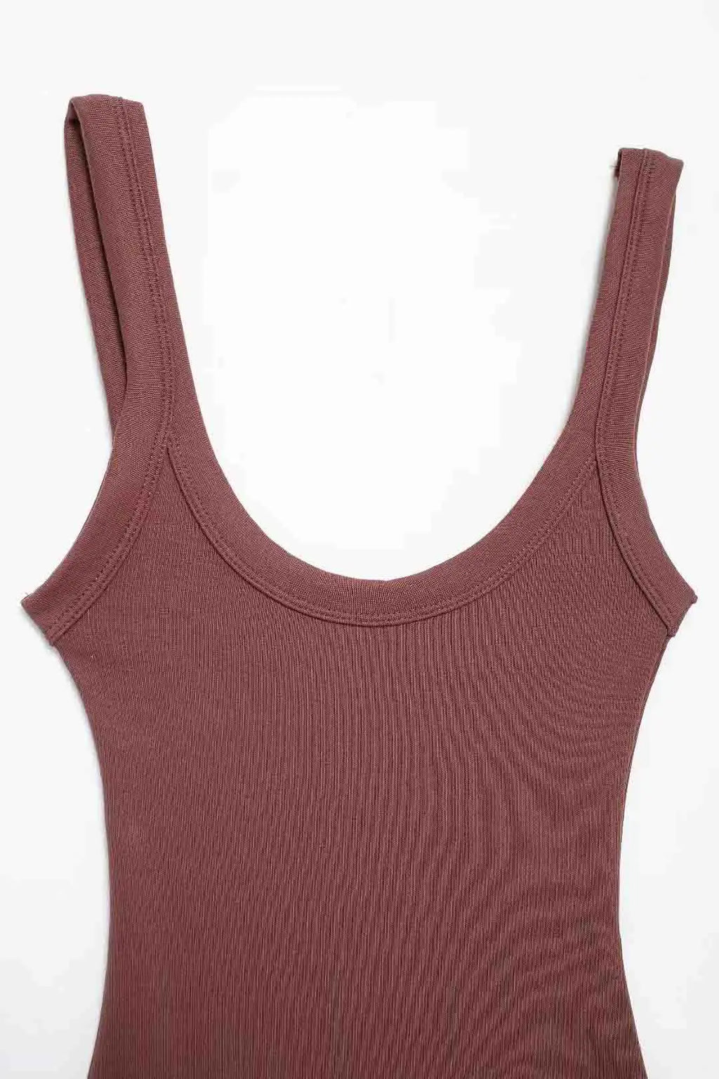 Women's Skinny Ribbed O-Neck Bodysuits with Straps Snap-Button Sexy Fashion Playsuits Comfortable Stretchy Female Clothing