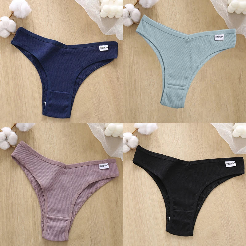 4Pcs/Set Cotton Panties Low Rise Briefs Women Underwear Bikini Ladies Sexy Underpants Female Intimates Girls Lingerie 2022 Hot