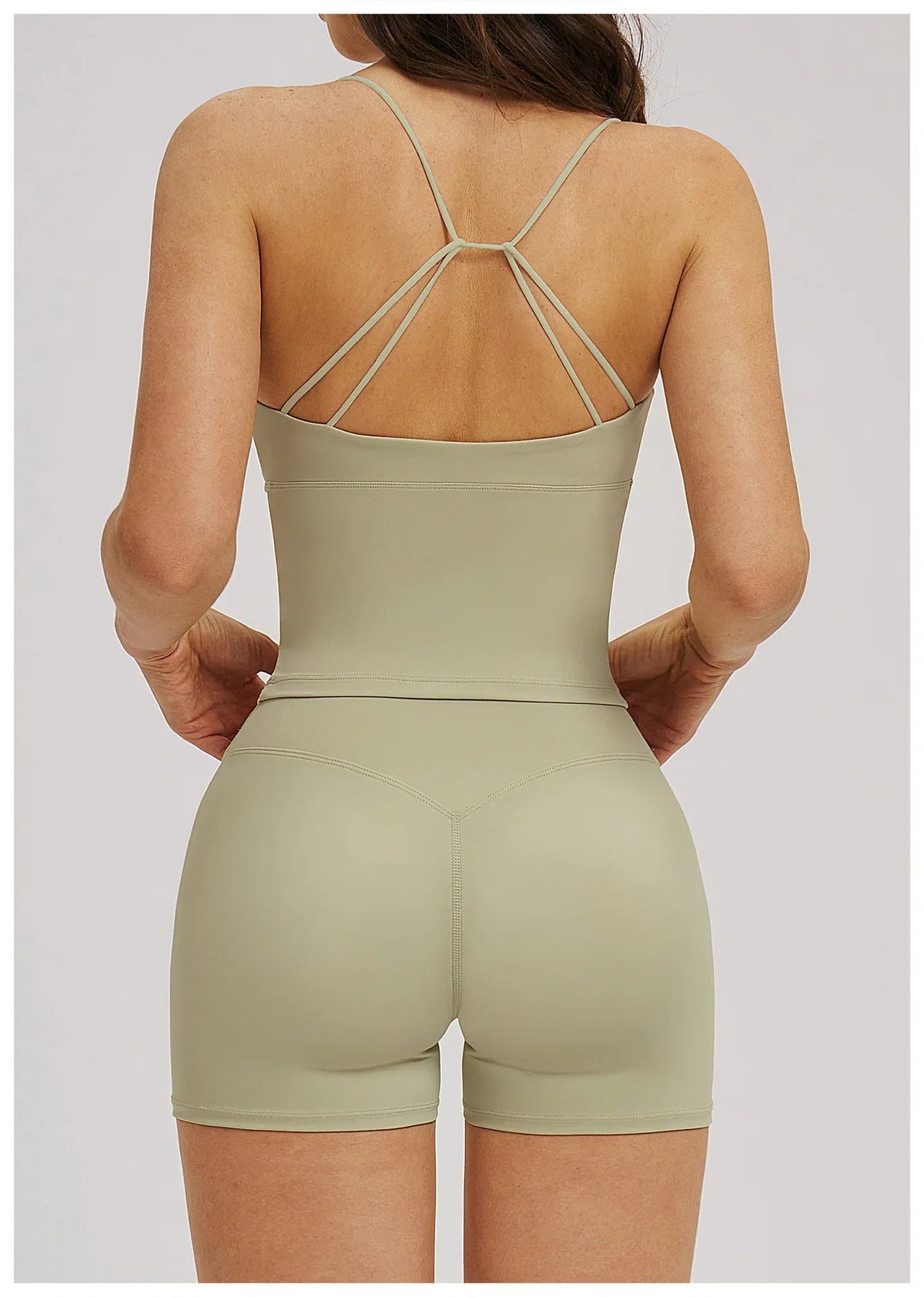 Vision Twist Front Longline Top Sports Longline Strappy Top Sports Yoga Vest Women's Fitness Tank Top Gym Running Workout Halter