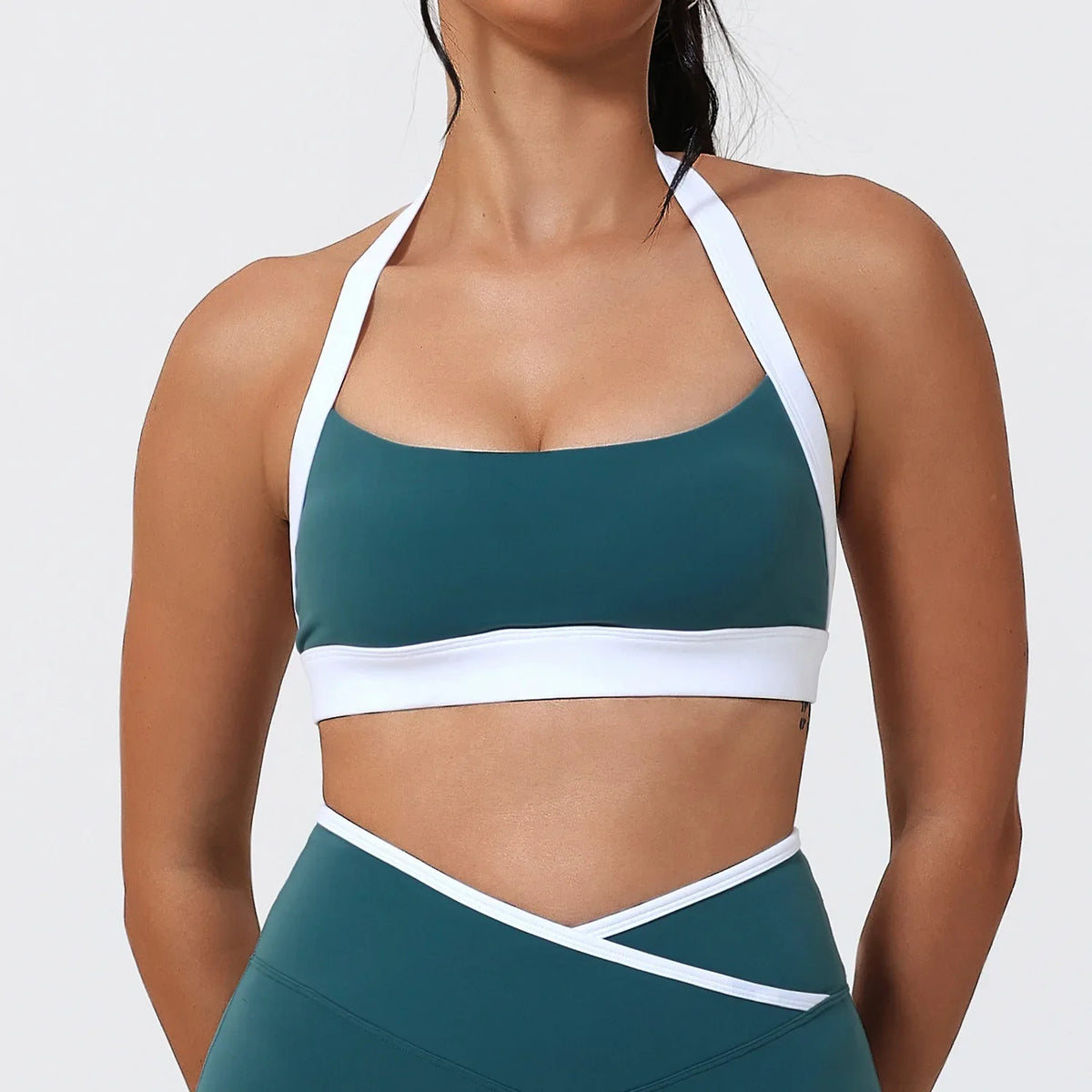 Women Halter Sports Bra Push Up Strappy Sexy Open Back Gym Crop Top Padded Women's Underwear Fitness Workout Yoga Tank Tops