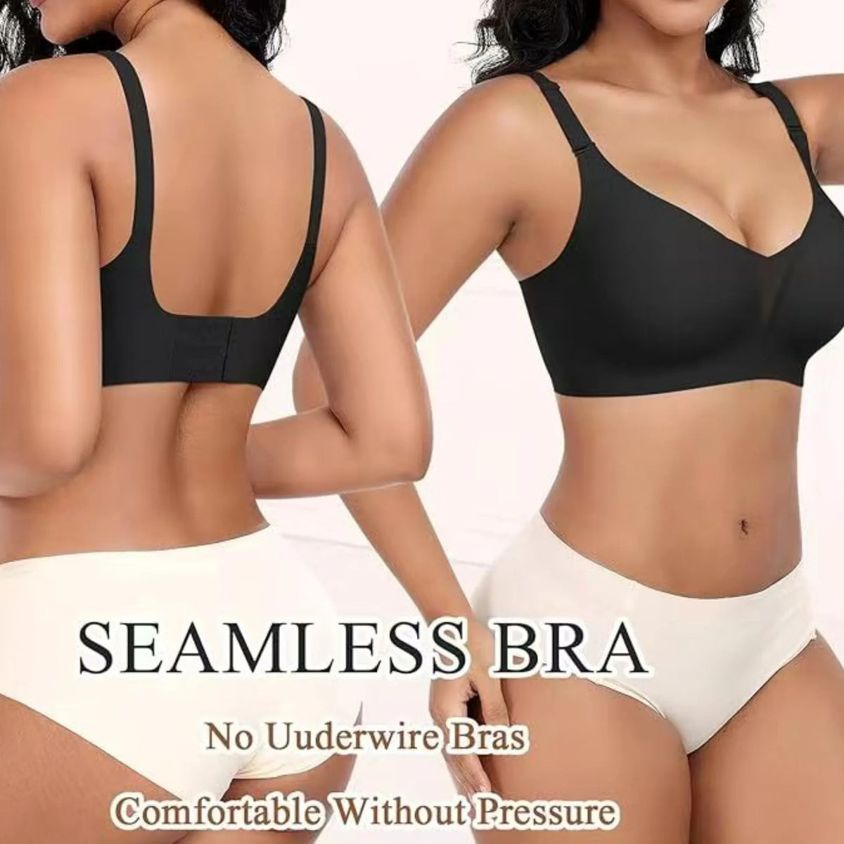 Women's Seamless Bra 3/4 Cup Thin Molded Cup Bra Thin Flattering Plus-size Soft Support Push-up and Comfortable Breathable Bra