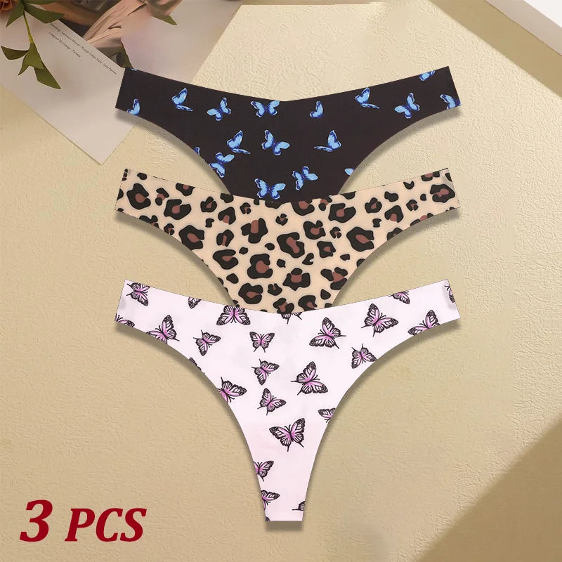 3Pcs Ultra-thin Seamless G-string Women Thongs Sexy Sweet Fruit Low-waist Panties Ladies Soft Cute Thongs Female S-XL T-Back