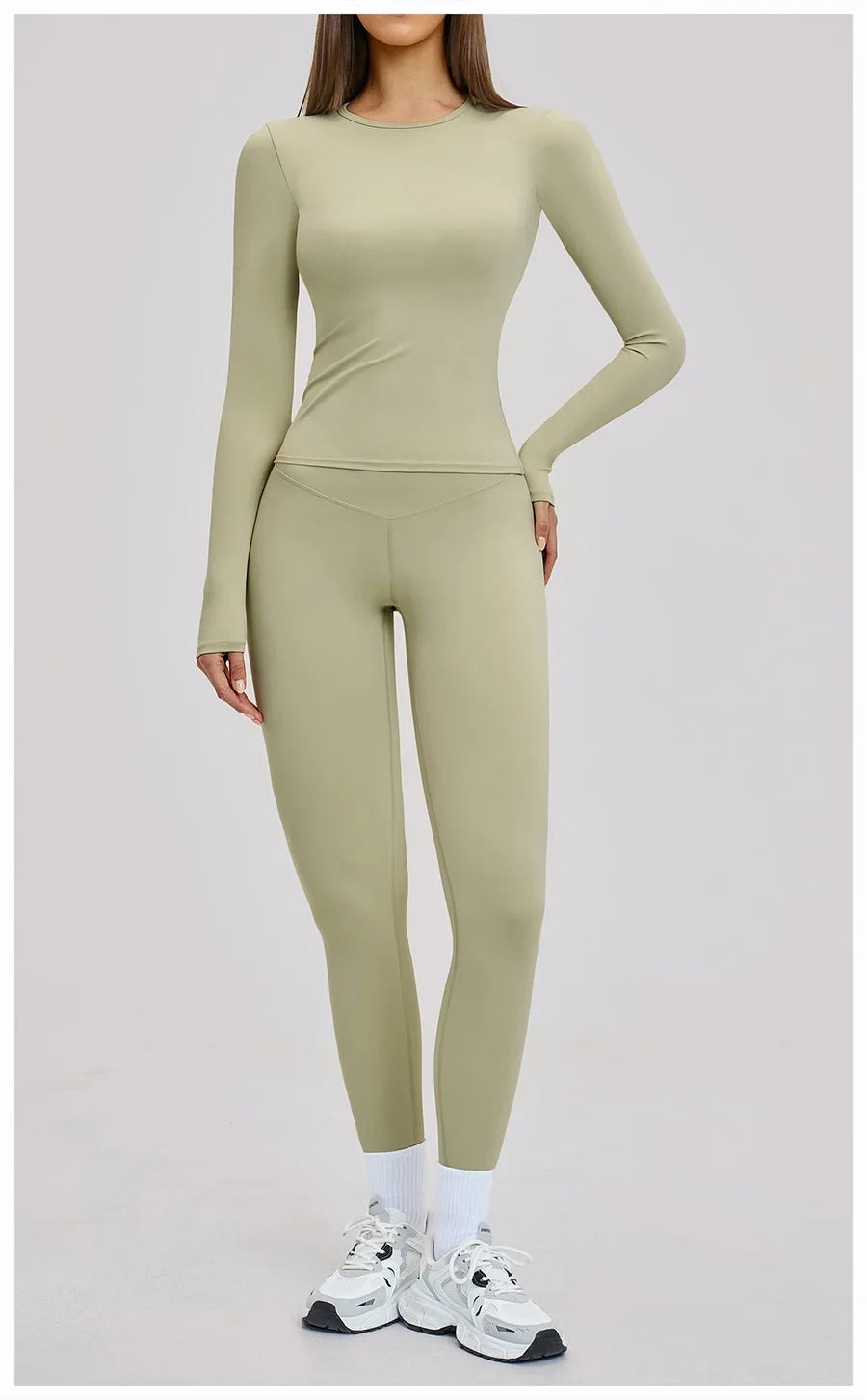 New Yoga Set 2PCS Gym Clothes Workout Outfits Women Long-sleeved T-shirt Sportswear Tracksuits Fitness Sports Vest Gym Leggings