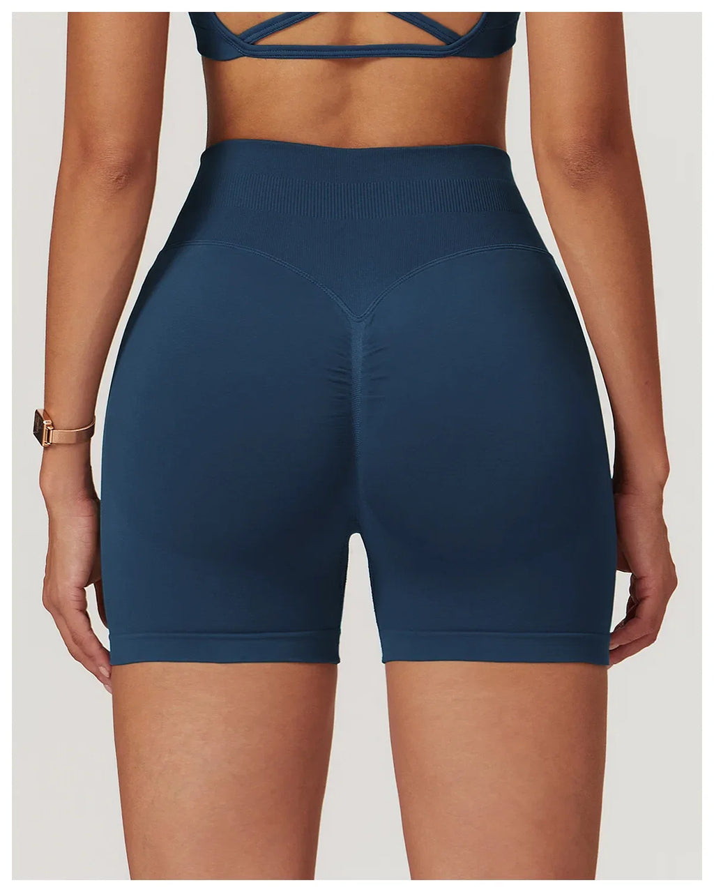 High Waist Shorts Seamless Yoga Shorts Workout Fitness Lift Peach Butt Fitness Tight Gym Running Body Shaper Pants Ribbed Shorts