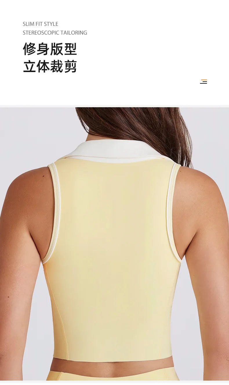 Colorblock V-Neck Tank Top with Built-In Bra Quick-Dry Breathable Sports Bra for Women Running Pilates Gym Yoga Workout