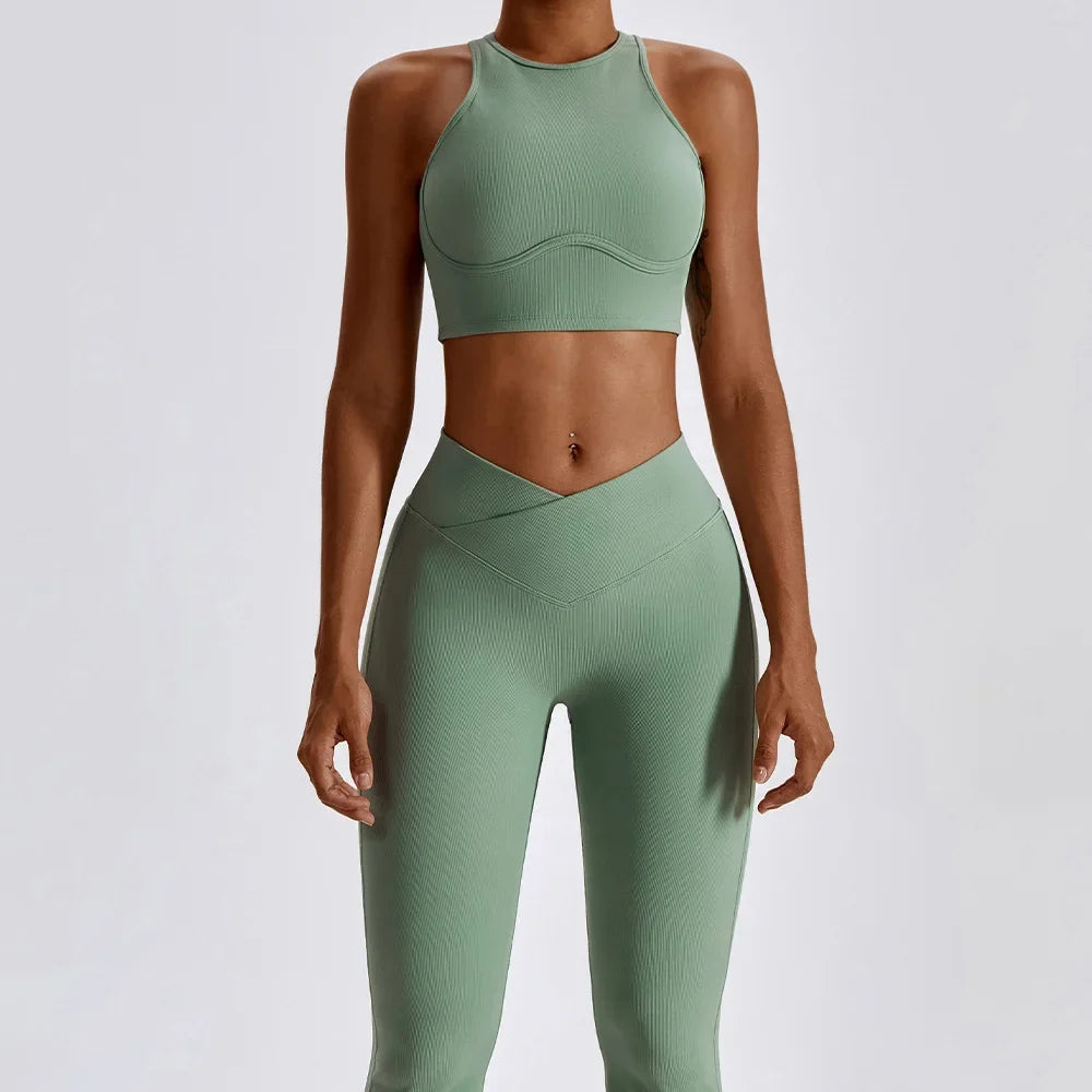 Yoga Set Seamless Women's Sportswear Workout Clothes Athletic Wear Gym Legging Fitness Bra Crop Top Sports Suits High Quality