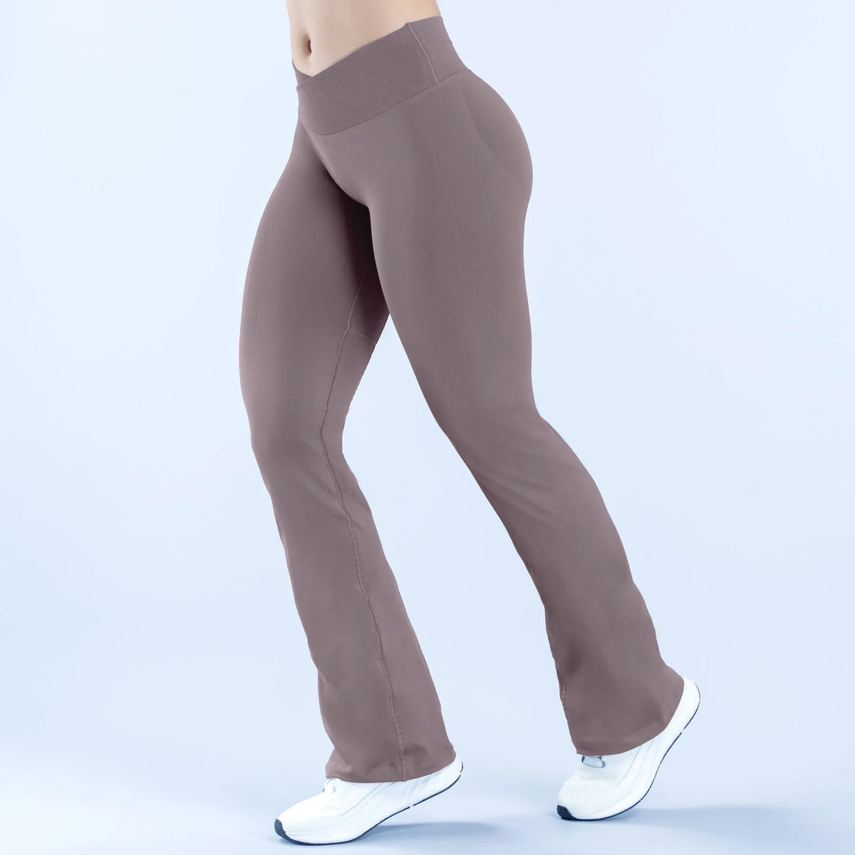 NCLAGEN Vision Flares Women Seamless Gym Yoga Pants High Cross Waist Fashion Sports Leggings Fitness Wide-leg Workout Trousers
