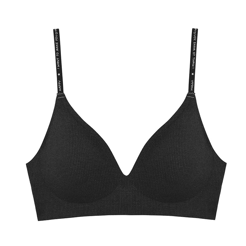 Deep V Knitting Bra Women Wireless Bras Sexy Padded Bralette Ladies Comfortable Brassiere Female Soft Underwear 6 Colors 2023