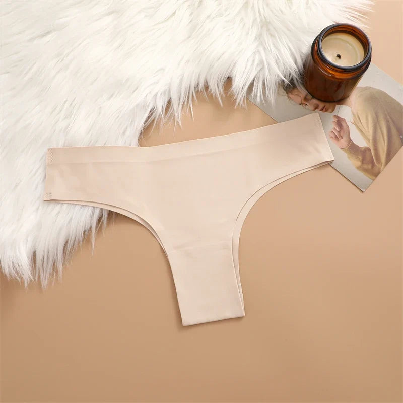 3PCS Seamless Ultra-thin Brazilian panties Maillard Panties Women Ice Silk Underwear Sexy Panty Low Waist G-string Female Solid