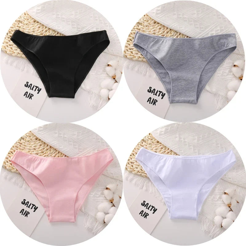 4Pcs/Set Cotton Panties Low Rise Briefs Women Underwear Bikini Ladies Sexy Underpants Female Intimates Girls Lingerie 2022 Hot