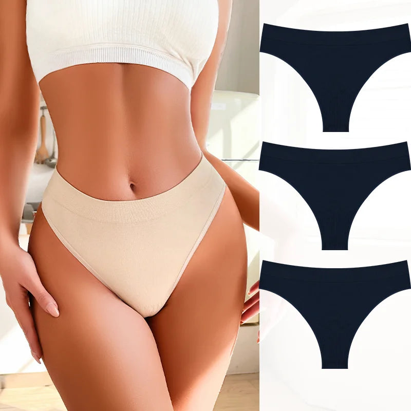 3PCS Seamless Women's Lingerie Female Thongs Sexy Underwear Low-Rise Underpant Women's Panties Intimates Bikini Briefs S-XL