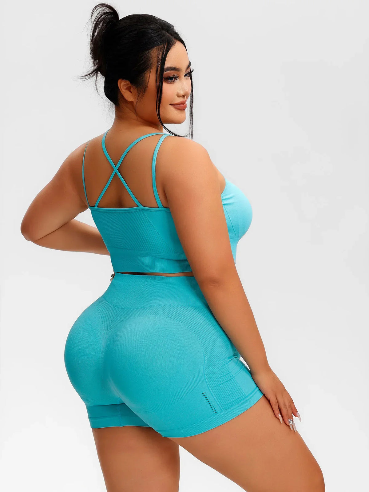 Plus Size Pilates Fitness Underwear Sports Vest Yoga Outfit Set For Women Shorts Sets Tracksuits Sweat Suits